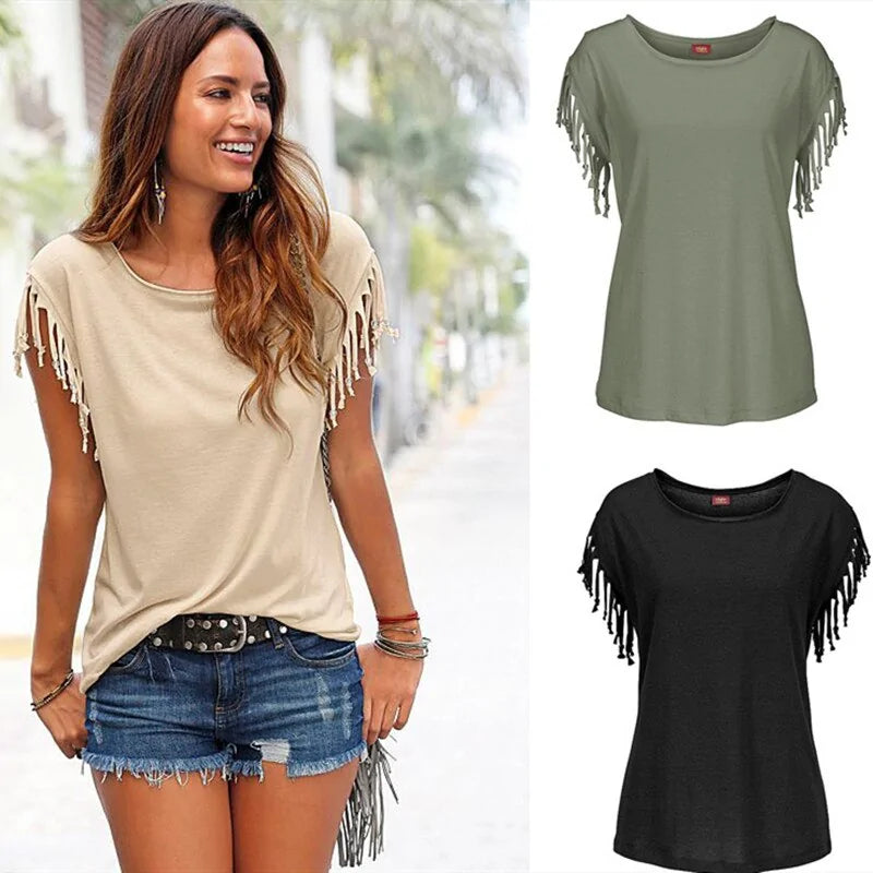 Women Tassel T shirts